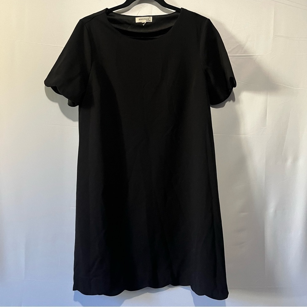 MONTEAU- Black Short Sleeve Mini Dress Size M